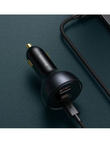 Incarcator auto baseus qualcomm quick charge 5 1 x usb output 5v/3a 2 x usb type-c max 5v/3a total output 160w include cablu  Ba