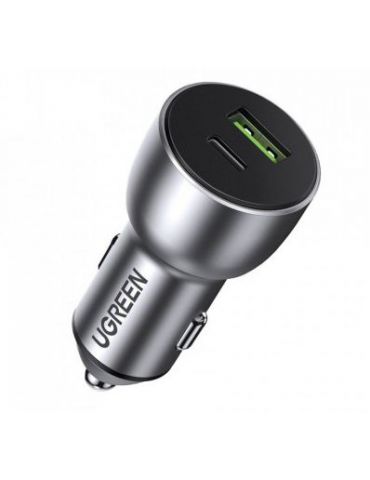 Incarcator auto ugreen cd213 1 x usb output 5v/3a si 1 x usb type-c output 5v/3a total output 42.5w pt. bricheta auto albastr Ug