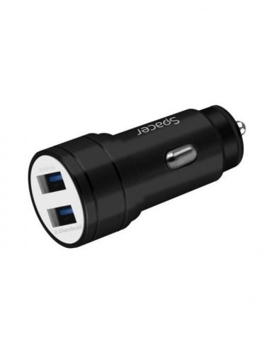 Alimentator auto spacer fast charge 5v/3.1a max 2 x usb pt. bricheta auto black spcc-duo-02 (include tv 0.18lei) Spacer - 1