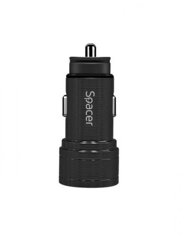 Alimentator auto spacer fast charge 5v/3.1a max 2 x usb pt. bricheta auto black spcc-duo-02 (include tv 0.18lei) Spacer - 1