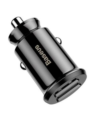 Incarcator auto baseus grain 2 x usb output 5v/3.1a total ambele porturi pt. bricheta auto negru ccall-ml01 (include timbru v Ba