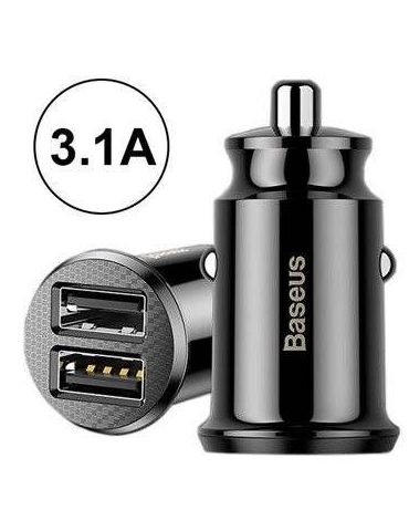 Incarcator auto baseus grain 2 x usb output 5v/3.1a total ambele porturi pt. bricheta auto negru ccall-ml01 (include timbru v Ba