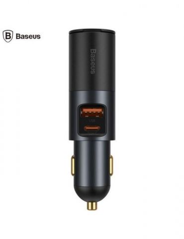 Incarcator auto baseus share together 1 x usb output 5v/3a 1 x usb type-c max 5v/3a si 1 x bricheta auto 60w total output 120 Ba - Tik.ro