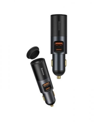 Incarcator auto baseus share together 1 x usb output 5v/3a 1 x usb type-c max 5v/3a si 1 x bricheta auto 60w total output 120 Ba