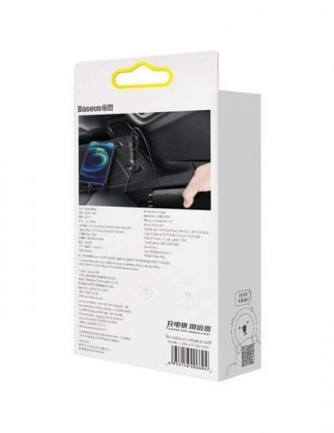 Incarcator auto baseus share together 1 x usb output 5v/3a 1 x usb type-c max 5v/3a si 1 x bricheta auto 60w total output 120 Ba