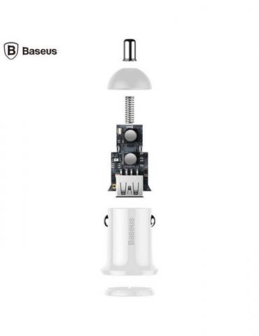Incarcator auto baseus grain pro 2 x usb output 5v/4.8a total ambele porturi pt. bricheta auto alb ccallp-02 (include tv 0.8l Ba