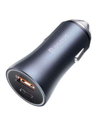 Incarcator auto baseus golden contactor pro 1 x usb output 5v/2.4a 1 x usb type-c output 5v/2.4a total output 40w  pt. briche Ba