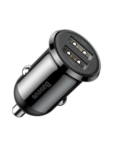 Incarcator auto baseus grain pro 2 x usb (usb1 output 5v/2.4a usb2 output: 5v/2.4a) pt. bricheta auto black ccallp-01 (includ Ba - Tik.ro