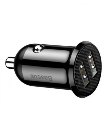 Incarcator auto baseus grain pro 2 x usb (usb1 output 5v/2.4a usb2 output: 5v/2.4a) pt. bricheta auto black ccallp-01 (includ Ba