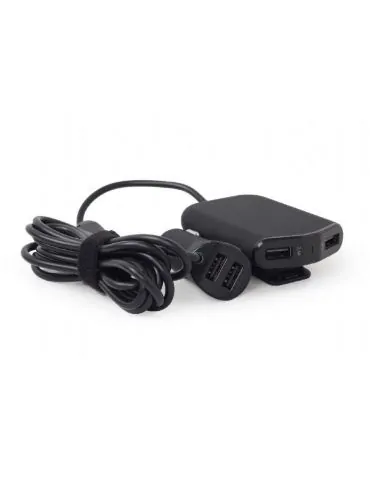 Alimentator auto gembird 4 x usb pt. bricheta auto 2 x usb pt. bancheta din spate 2 x usb 1.8m cablu maxim 9.6a black eg-4u-c Ge - Tik.ro