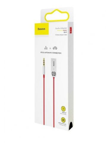 Adaptor bluetooth jack 3.5 baseus ba01 alimentare usb convertor audio wireless versiune 5.0 rosu caba01-09 (include tv 0.25le Ba