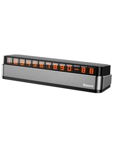 Suport numar de telefon parbriz baseus functie de inchidere si deschidere prin apasare sase seturi de numere incluse gri acnu Ba - Tik.ro
