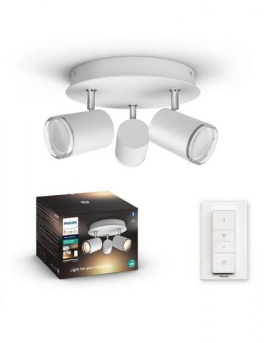 Plafoniera smart philips led soclu gu10 putere 5 w x 3 tip lumina alb 1050 lumeni alimentare 220 - 230 v 000008718696175781 ( Ph