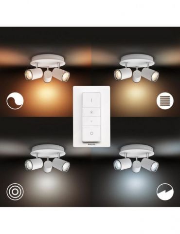 Plafoniera smart philips led soclu gu10 putere 5 w x 3 tip lumina alb 1050 lumeni alimentare 220 - 230 v 000008718696175781 ( Ph