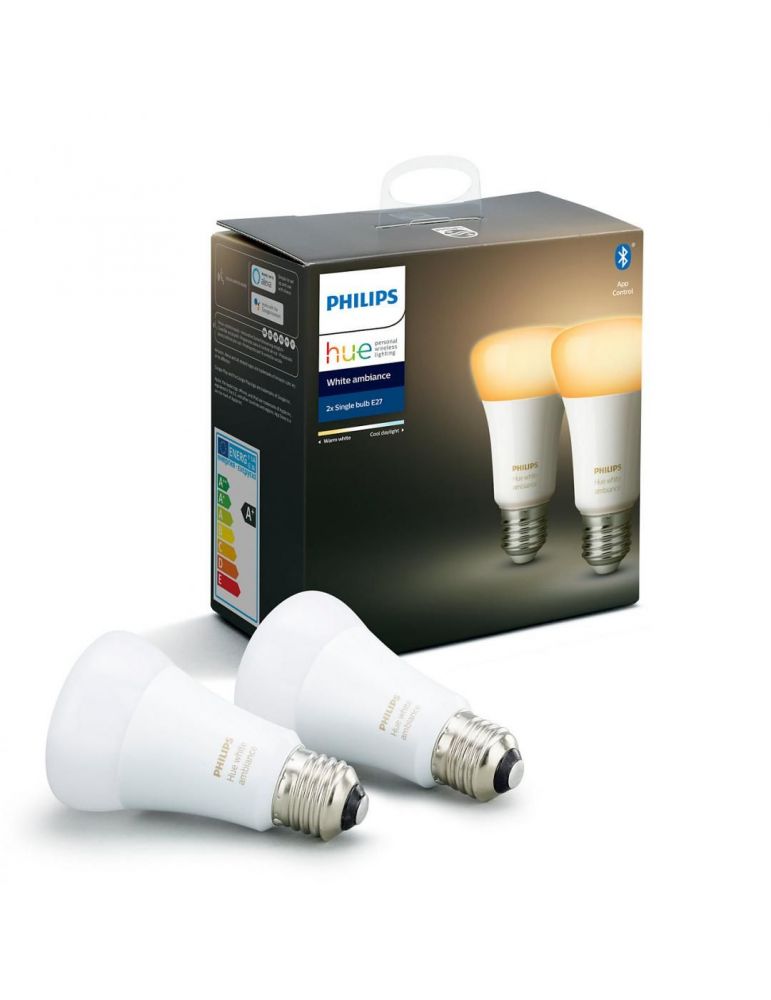 Set 2 kit smart led philips soclu e27 putere 8.5w forma clasic lumina toate nuantele de alb alimentare 220 - 240 v 0000087186