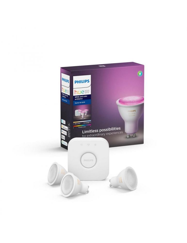Set 3 kit smart nespecificat philips soclu gu10 putere 0.5w forma spot lumina alb alimentare 220 - 240 v 000008718699629274 (
