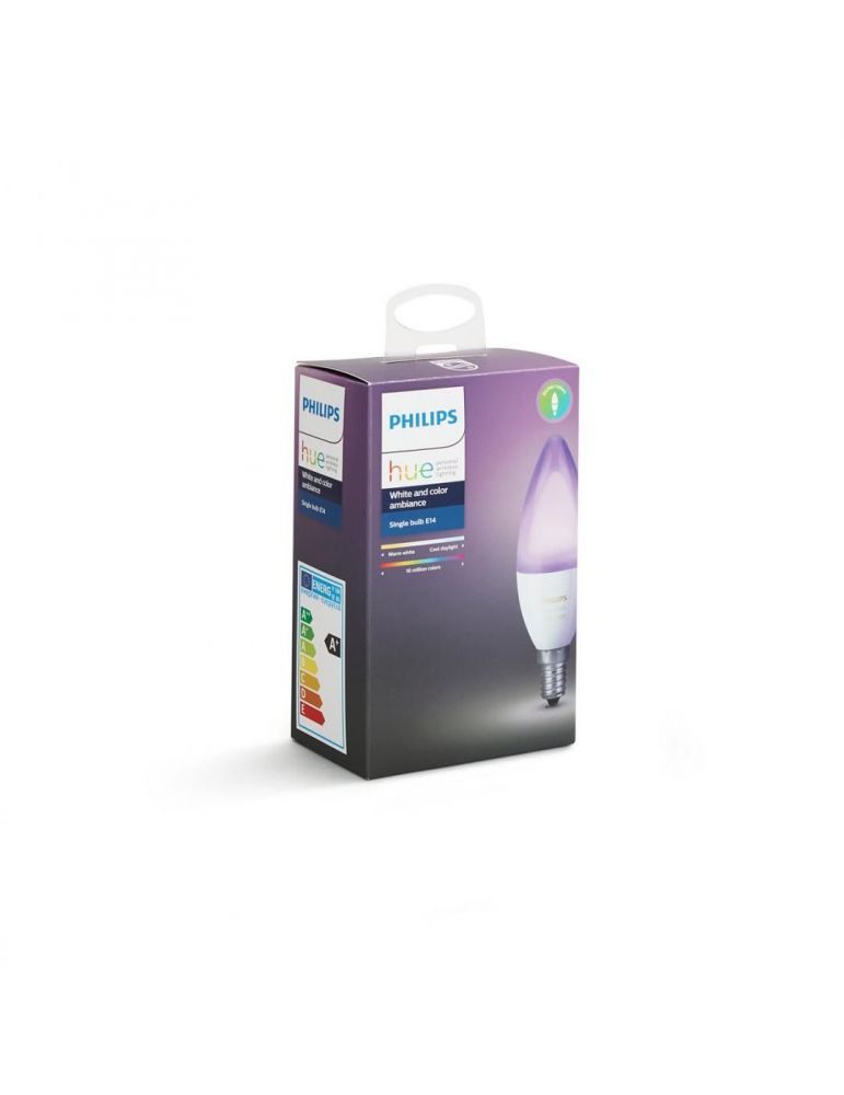 Bec smart led philips soclu e14 putere 6.5w forma lumanare lumina multicolora alimentare 220 - 240 v 000008718696695166 (incl