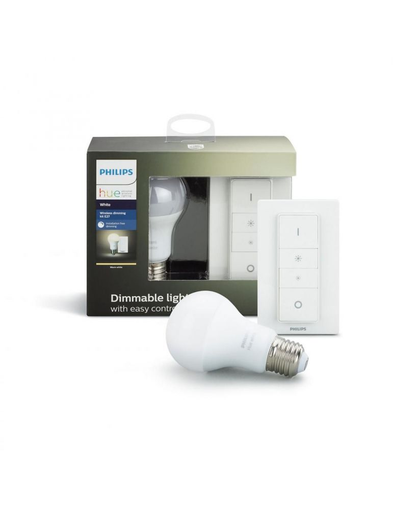 Kit smart led philips soclu e27 putere 9w forma clasic lumina alb calda alimentare 220 - 240 v 000008718696452523 (include tv