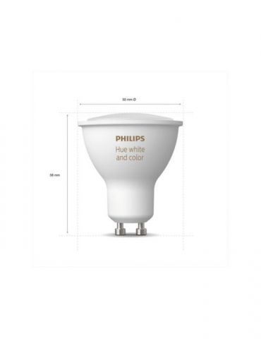 Set 2 spoturi incastrate smart led philips soclu gu10 putere 5.7w forma spot lumina multicolora alimentare 220 - 240 v 000008 Ph