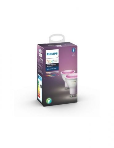 Set 2 spoturi incastrate smart led philips soclu gu10 putere 5.7w forma spot lumina multicolora alimentare 220 - 240 v 000008 Ph