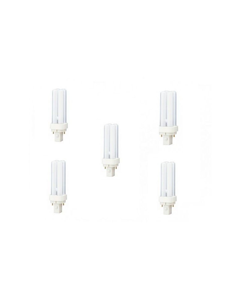Set 5 becuri fluorescent panasonic soclu g24d-1 putere 10w forma liniar lumina alb rece alimentare 220 - 240 v fds10e40/2d-5