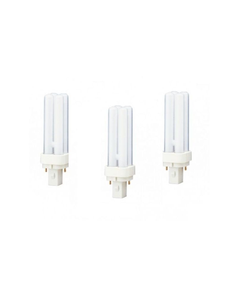 Set 3 becuri fluorescent panasonic soclu g24d-1 putere 10w forma liniar lumina alb calda alimentare 220 - 240 v fds10e27/2d-3
