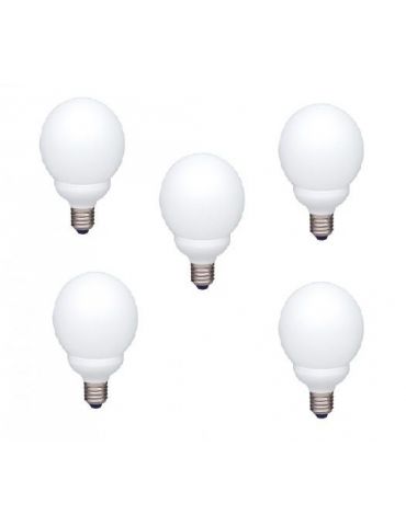 Set 5 becuri fluorescent panasonic soclu e27 putere 18w forma oval lumina alb rece alimentare 220 - 240 v efg18e65hd-5 (inclu Pa - Tik.ro