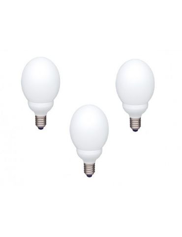 Set 3 becuri fluorescent panasonic soclu e27 putere 18w forma oval lumina alb rece alimentare 220 - 240 v efg18e65hd-3 (inclu Pa - Tik.ro