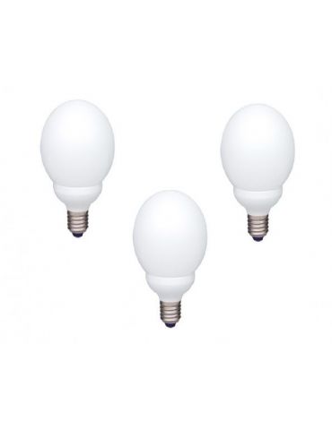 Set 3 becuri fluorescent panasonic soclu e27 putere 18w forma sferic lumina alb calda alimentare 220 - 240 v efg18e27hd-3 (in Pa - Tik.ro