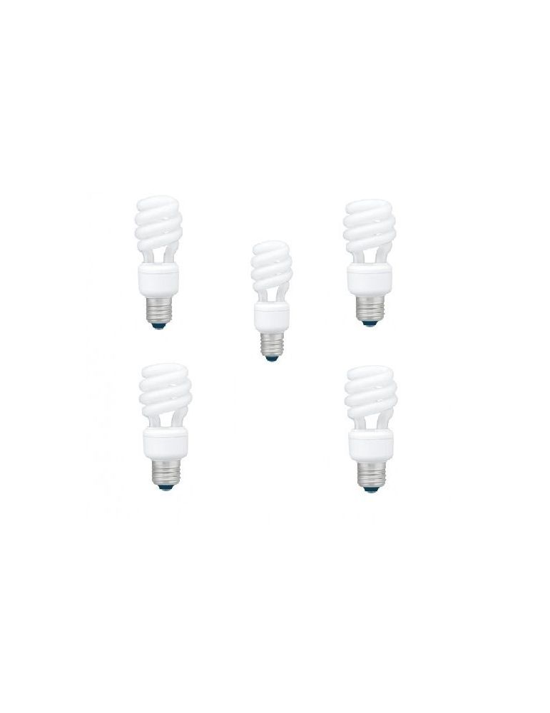 Set 5 becuri fluorescent panasonic soclu e27 putere 22w forma spirala lumina alb rece alimentare 220 - 240 v efd22e65hd3e-5 (