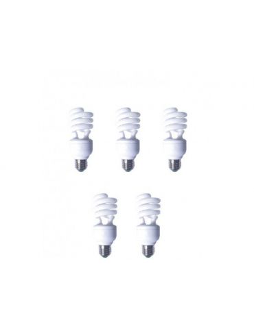 Set 5 becuri fluorescent panasonic soclu e27 putere 19w forma spirala lumina alb rece alimentare 220 - 240 v efd19e65hd3e-5 ( Pa