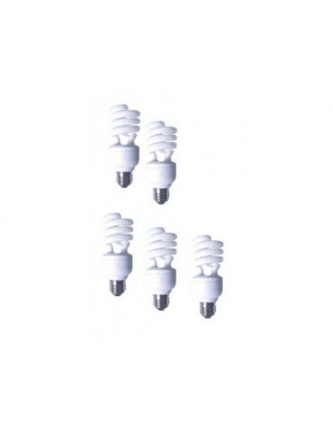 Set 5 becuri fluorescent panasonic soclu e27 putere 19w forma spirala lumina alb calda alimentare 220 - 240 v efd19e27hd3e-5  Pa