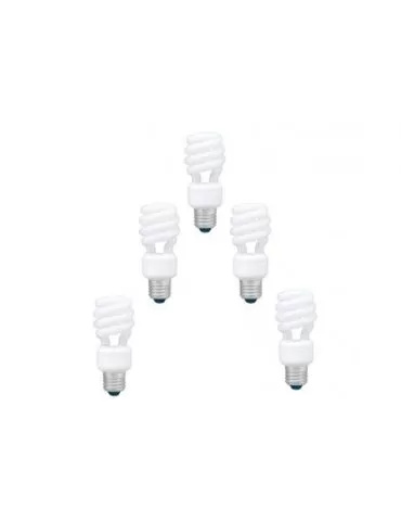 Set 5 becuri fluorescent panasonic soclu e27 putere 11w forma spirala lumina alb calda alimentare 220 - 240 v efd11e27hd3e-5  Pa