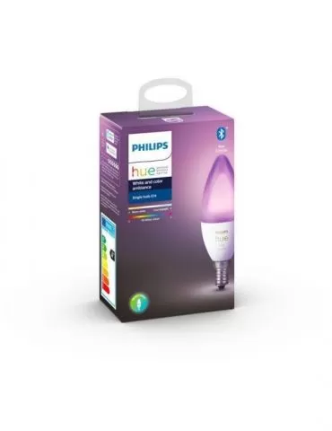 Bec smart led philips soclu e14 putere 5.3w forma lumanare lumina multicolora alimentare 220 - 240 v 000008718699726317 (incl Ph
