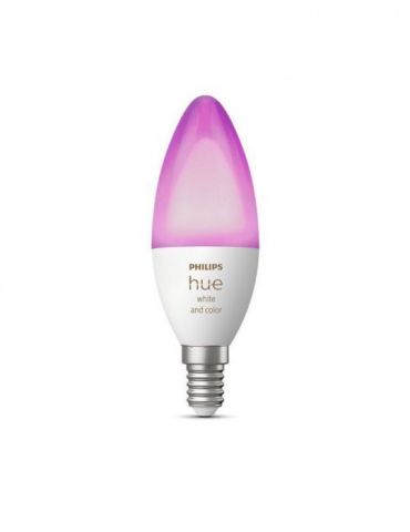 Bec smart led philips soclu e14 putere 5.3w forma lumanare lumina multicolora alimentare 220 - 240 v 000008718699726317 (incl Ph