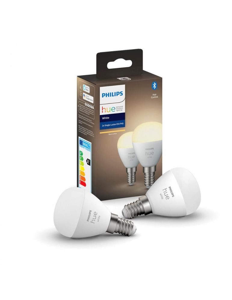 Set 2 becuri smart led philips soclu e14 putere 5.7w forma clasic lumina alb alimentare 220 - 240 v 000008719514266902 (inclu