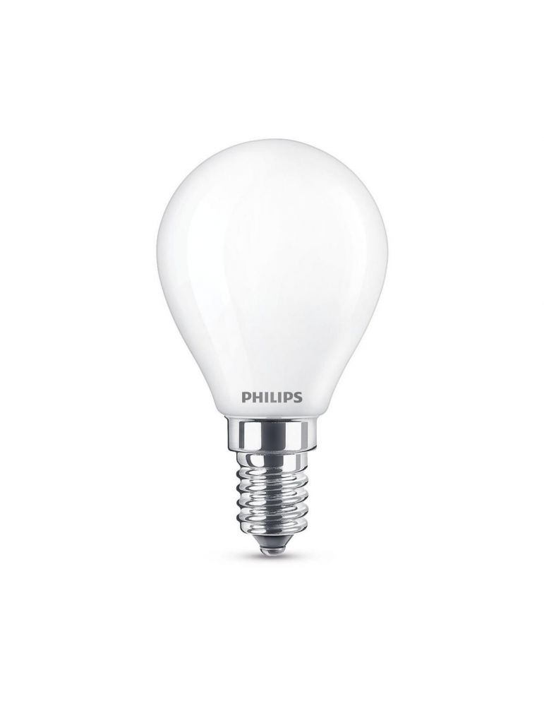Set 2 becuri led philips soclu e14 putere 4.3w forma clasic lumina alb calda alimentare 220 - 240 v 000008718696751411 (inclu