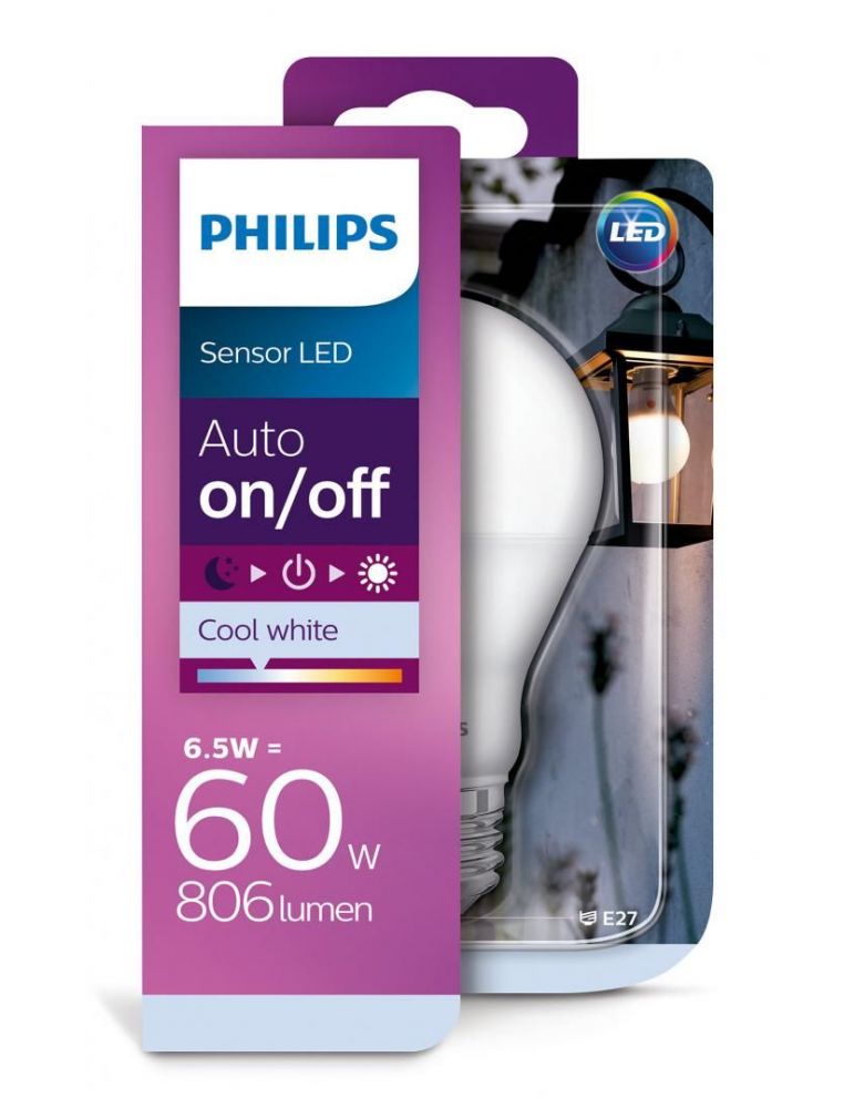 Bec led philips soclu e27 putere 6.5w forma clasic lumina alb rece alimentare 220 - 240 v 000008718696739426 (include tv 0.60