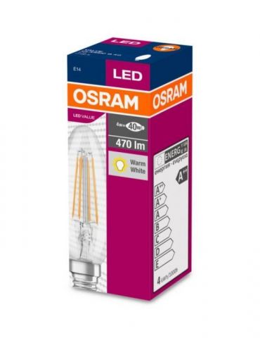 Bec led osram soclu e14 putere 4w forma lumanare lumina alb calda alimentare 220 - 240 v 000004058075288706 (include tv 0.60  Os - Tik.ro
