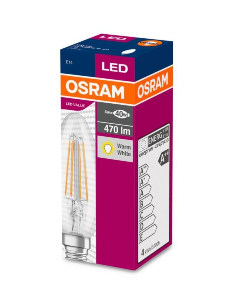Bec led osram soclu e14 putere 4w forma lumanare lumina alb calda alimentare 220 - 240 v 000004058075288706 (include tv 0.60