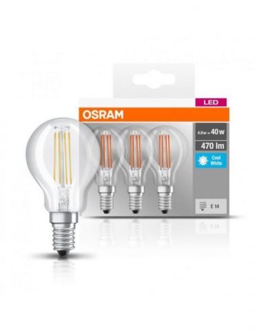 Set 3 becuri led osram soclu e14 putere 4w forma clasic lumina alb alimentare 220 - 240 v 000004058075819733 (include tv 1.8l Os - Tik.ro