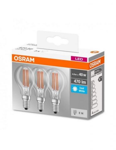 Set 3 becuri led osram soclu e14 putere 4w forma clasic lumina alb alimentare 220 - 240 v 000004058075819733 (include tv 1.8l Os