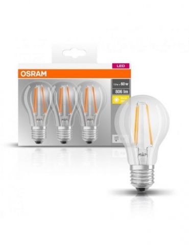 Set 3 becuri led osram soclu e27 putere 7w forma clasic lumina alb calda alimentare 220 - 240 v 000004058075819290 (include t Os