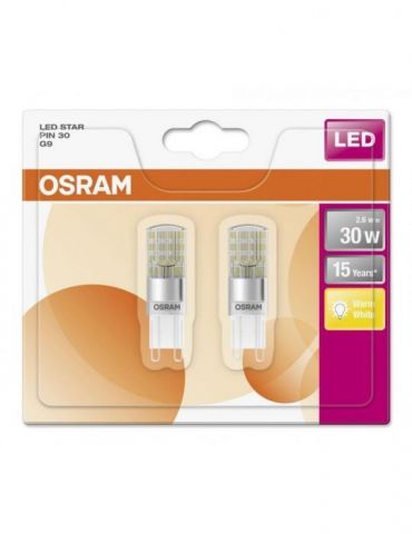 Set 2 becuri led osram soclu g9 putere 2.6w forma plat lumina alb calda alimentare 220 - 240 v 000004058075812635 (include tv Os - Tik.ro