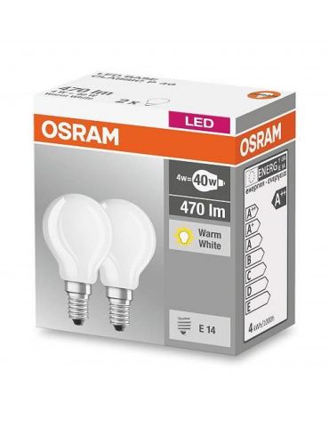 Set 2 becuri led osram soclu e14 putere 4w forma clasic lumina alb calda alimentare 220 - 240 v 000004058075803978 (include t Os - Tik.ro