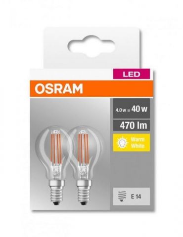 Set 2 becuri led osram soclu e14 putere 4w forma clasic lumina alb calda alimentare 220 - 240 v 000004058075803954 (include t Os - Tik.ro