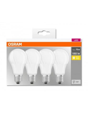Set 4 becuri led osram soclu e27 putere 11w forma clasic lumina alb calda alimentare 220 - 240 v 000004058075184992 (include  Os - Tik.ro