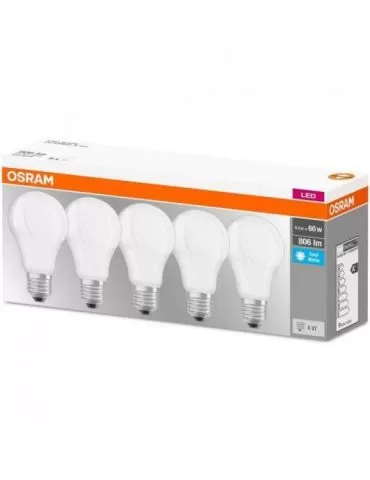 Set 5 becuri led osram soclu e27 putere 8.5w forma clasic lumina alb alimentare 220 - 240 v 000004058075152632 (include tv 3l Os - Tik.ro