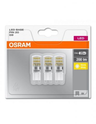 Set 3 becuri led osram soclu g9 putere 1.9w forma plat lumina alb calda alimentare 220 - 240 v 000004058075093874 (include tv Os - Tik.ro