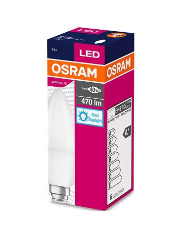 Bec led osram soclu e14 putere 5.5w forma lumanare lumina alb rece alimentare 220 - 240 v 000004052899971066 (include tv 0.60 Os - Tik.ro